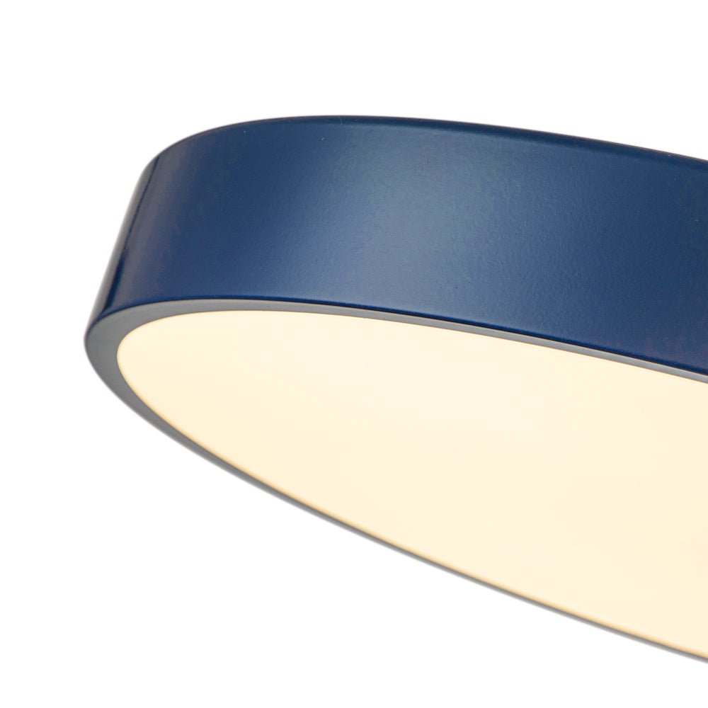 Blue LED Acrylic Drum Semi Flush Mount Ceiling Light