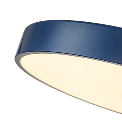 Blue LED Acrylic Drum Semi Flush Mount Ceiling Light