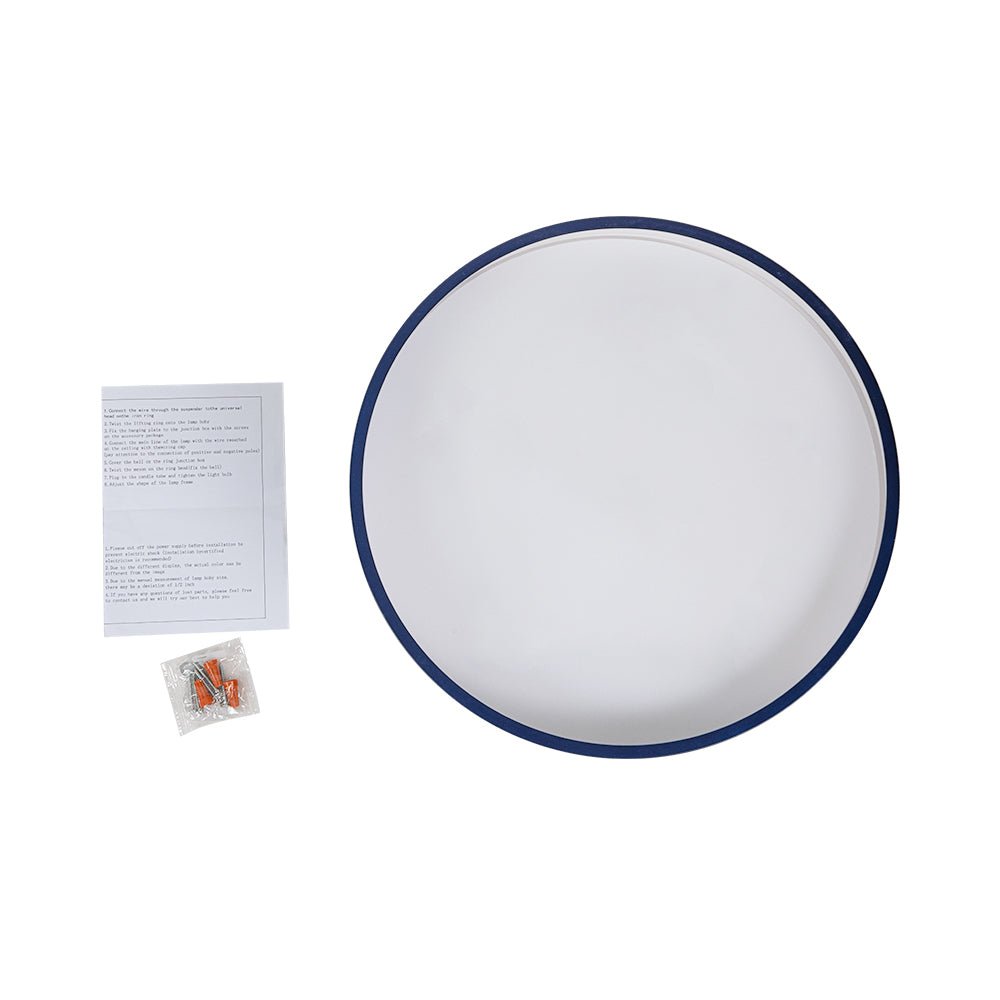 Blue LED Acrylic Drum Semi Flush Mount Ceiling Light