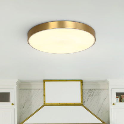 Brass Round Shade LED Ceiling Flush Mount