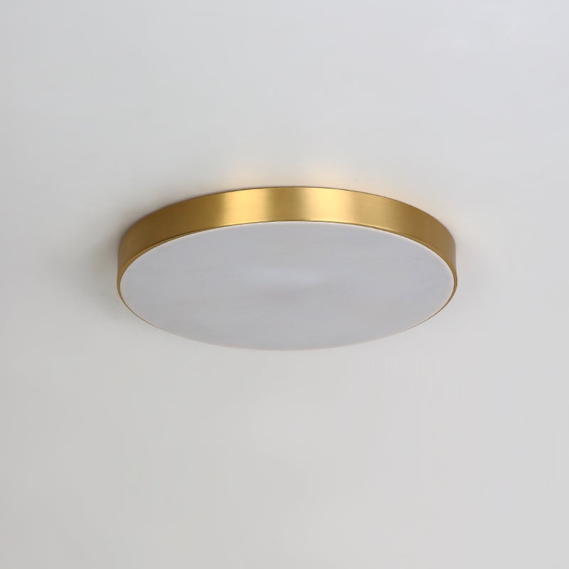 Brass Round Shade LED Ceiling Flush Mount