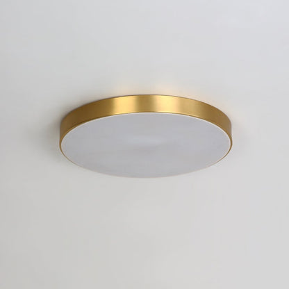 Brass Round Shade LED Ceiling Flush Mount