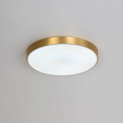 Brass Round Shade LED Ceiling Flush Mount