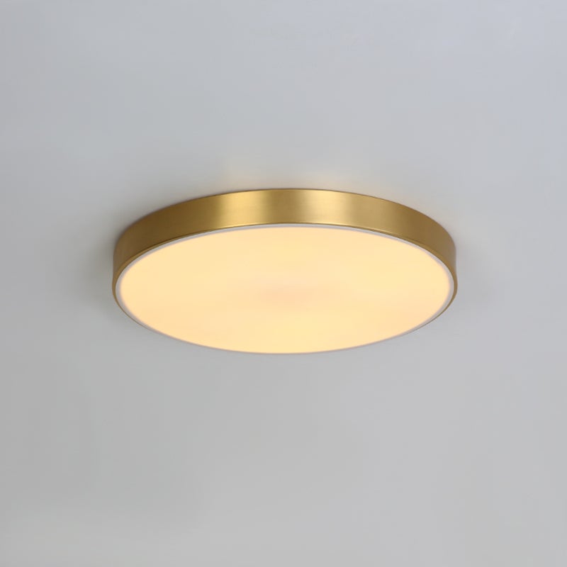 Brass Round Shade LED Ceiling Flush Mount