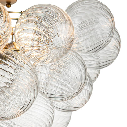 Cluster Glass Bubble Semi Flush Chandelier Light Fitting