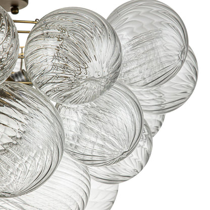 Cluster Glass Bubble Semi Flush Chandelier Light Fitting