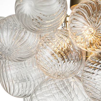 Cluster Glass Bubble Semi Flush Chandelier Light Fitting