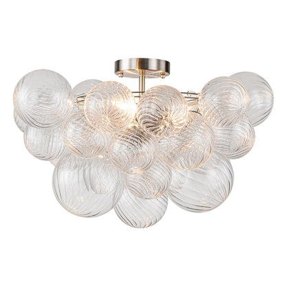 Cluster Glass Bubble Semi Flush Chandelier Light Fitting