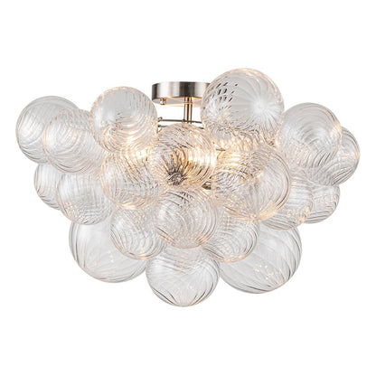 Cluster Glass Bubble Semi Flush Chandelier Light Fitting