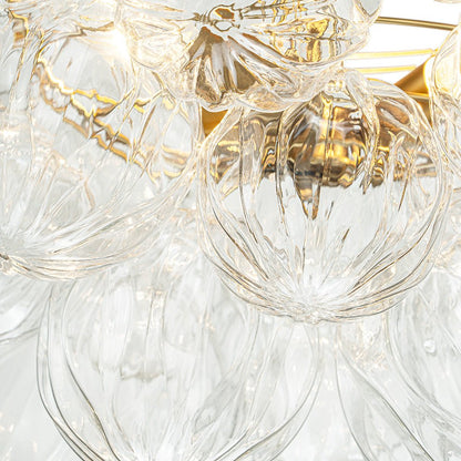 Cluster Petal Glass Bubble Semi Flush Chandelier