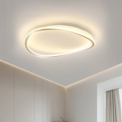 Geometric Round LED Flush Mount in Warm White